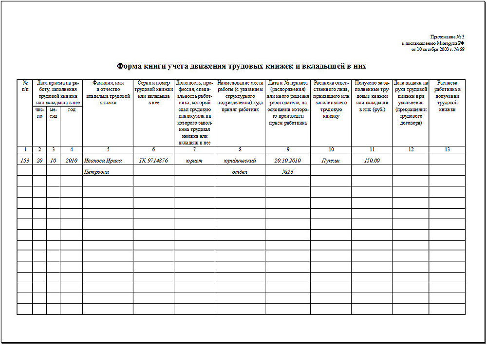 Книга учета заполнение. Журнал движения трудовых книжек пример. Пример заполнения журнала движения трудовых книжек. Образец ведения журнала учета учета трудовых книжек. Журнал ведения трудовых книжек образец.
